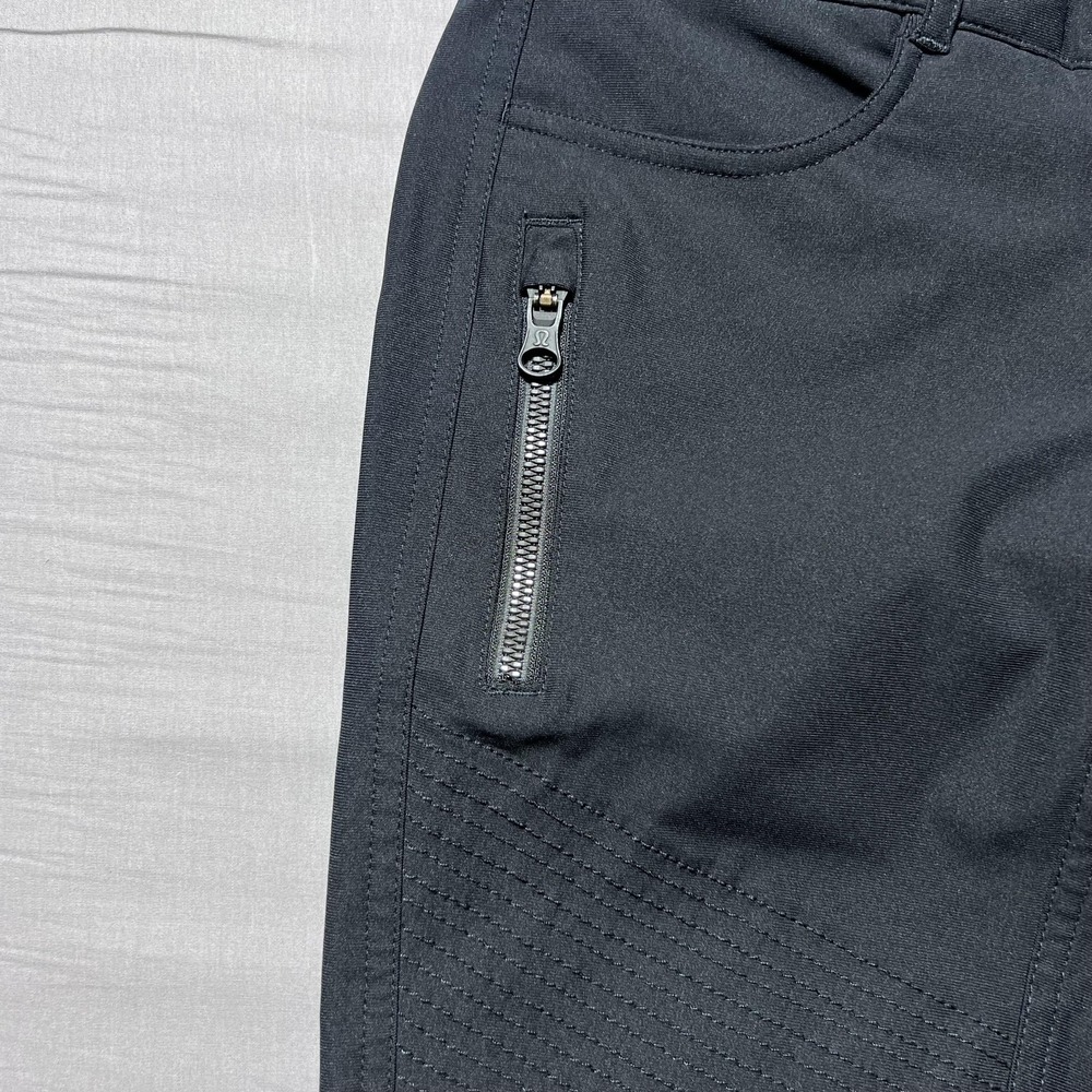 Lululemon Bust A Move Moto Skinny‎ Pants Womens Black Tech Utility Zip 29x26 - Picture 7 of 15